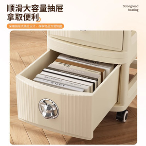 Portable <b>Storage</b> <b>Cart</b> 4 Layers Drawer Cabinet With Wheels For Backpack Office Desk Organization - Product Image 3