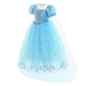 Costume de carnaval bleu fantaisie MS, vêtements de Noël, costume de dessin animé, robe de reine des neiges Elsa à paillettes - Product Image 4