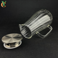 Carafe ronde en acier inoxydable de 1,7 L avec couvercle pour jus et boissons, pichet à eau froide de 1700 ml, catégorie de produit