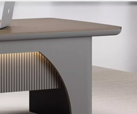 Bureau de direction moderne de luxe en panneaux de bois, convertible, extensible, modulaire, réglable en hauteur, avec éclairage LED, garantie de 3 ans