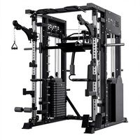 Système de musculation à domicile : Smith Machine, Entraîneur multifonctionnel, Power Rack avec double pile de poids de 90 kg pour Squat et Bench Press