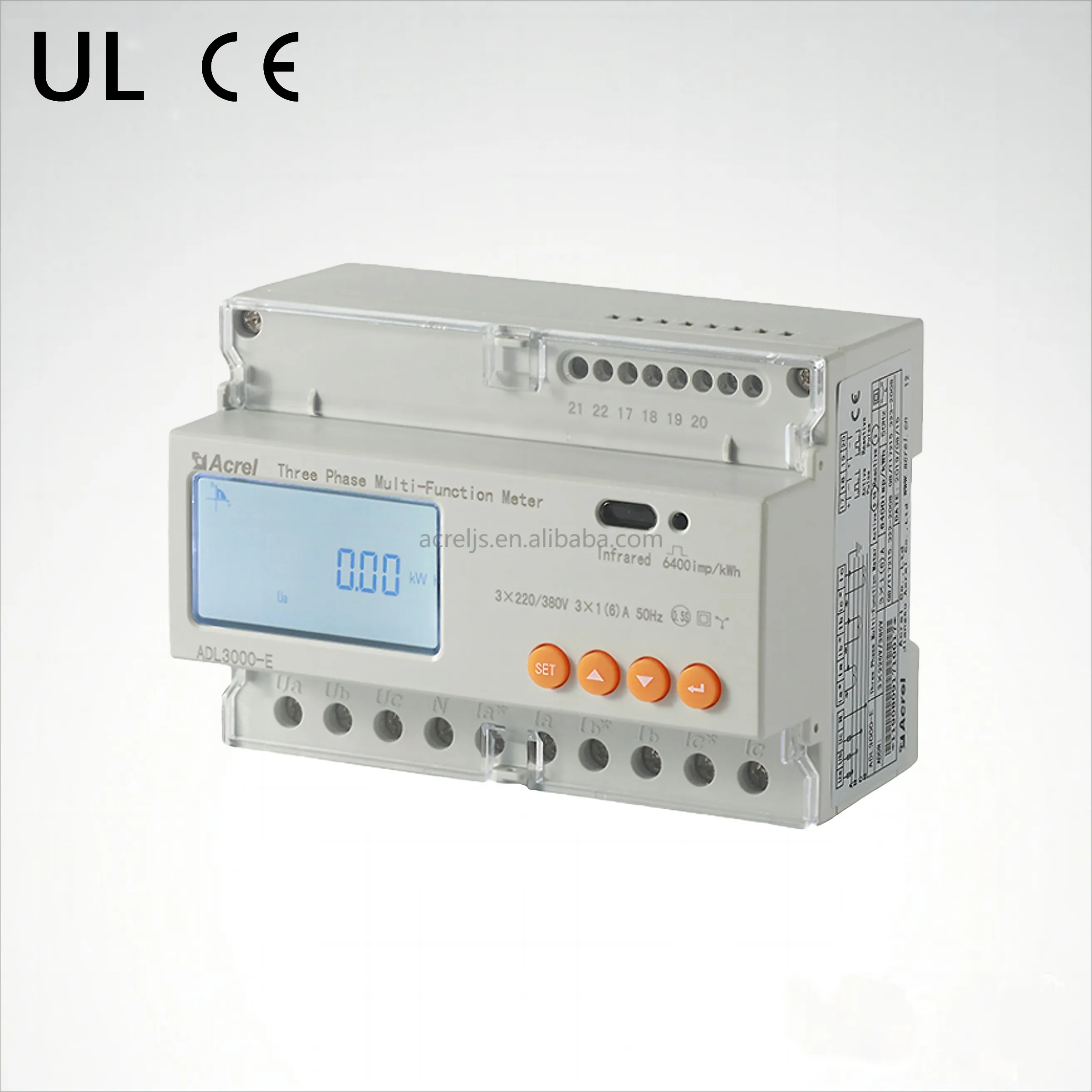 Acrel ADL3000-E/CT/C ADL Series Digital AC Meter 3 Phase Din Rail Energy Meter With 3 Split Transformers RS485