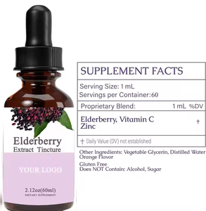Gouttes de liquide de sureau de fleur de sureau personnalisées de haute qualité Gouttes de sureau noir avec gouttes de vitamine C - Product Image 2