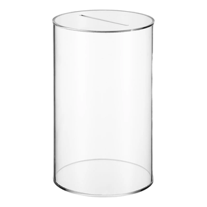 Scatole per Donazioni Personalizzate Rotonde Trasparenti Espositore Cilindrico in Acrilico Salvadanaio per Risparmiare Denaro - Product Image 1