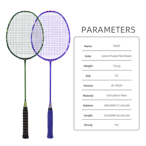 Nouvelle Arrivée Raquette <span class=keywords><strong>de</strong></span> <span class=keywords><strong>Badminton</strong></span> 5U Ultra Légère 100% Carbone avec Amortisseur <span class=keywords><strong>de</strong></span> Chocs et Tige Haute Résistance pour Compétition Adulte Homme Femme - Product Image 3