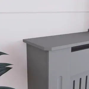 Couvercle <span class=keywords><strong>de</strong></span> <span class=keywords><strong>radiateur</strong></span> réglable gris armoire en MDF peint moderne, lattes, gril, étagère supérieure en bois armoire <span class=keywords><strong>de</strong></span> couverture chauffante en bois - Product Image 4