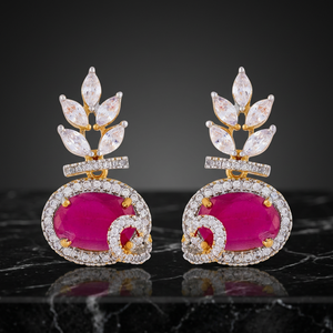 Pendientes de Moda con Circonitas - Aleación de Zinc con Baño de Rodio y Oro - Forma de Flor - Para Fiestas y Eventos - 190350 - Product Image 3