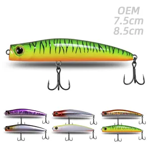 OEM artificial fishing lure wobbler pencil 75mm 85mm tremor sinking hard stick bait