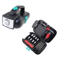 Kit d'outils multifonction 24-en-1 avec lampe torche LED, jeu de tournevis domestique, douilles à cliquet, boîte de réparation portable et éclairage d'urgence