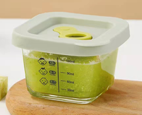 Récipients de stockage d'aliments pour bébés Bocal en verre avec couvercle en plastique étanche Boîte à lunch en verre pour enfants