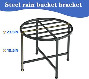 Support pour baril d'eau de pluie <span class=keywords><strong>en</strong></span> acier inoxydable robuste, compatible avec les barils <span class=keywords><strong>en</strong></span> plastique de 45/50/55 gallons, résistant aux intempéries et à la rouille pour l'extérieur - Product Image 4