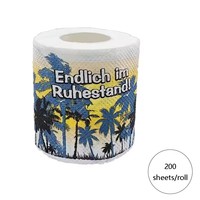 Papier toilette jetable en rouleau standard, confortable, à motif de palmiers de coco tropicaux, en pâte de bois vierge, thème retraite amusant