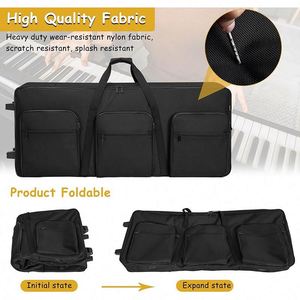 Sac de transport pour clavier de piano à 61 touches, imperméable, portable, avec roulettes et sangles réglables, fabriqué en usine BSCI - Product Image 3
