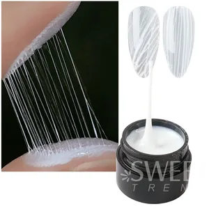 2 pièces Gel de dessin créatif pour ongles, motif toile d'araignée, noir et blanc, liner pour dessin de toile, vernis UV semi-permanent effet soie, pour manucure et décoration - Product Image 2