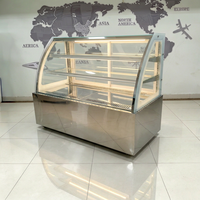 Vitrine à gâteaux avec étagère à 2 niveaux et base en marbre blanc, mini-vitrine réfrigérée pour gâteaux