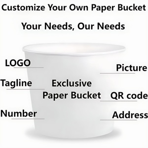 YBLPAK Secchiello per Cioccolato da 46oz, Contenitore Monouso Riciclabile per Snack, Vaschetta in Carta per Servire Cibo, Ideale per Feste, Compleanni, Natale - Product Image 3