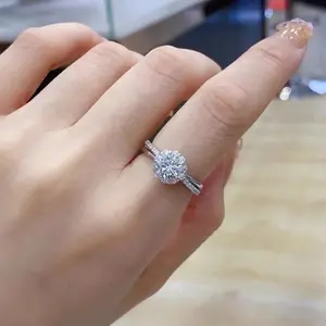Лидер продаж, серебряное кольцо с муассанитом, 925 ювелирные изделия, бриллиантовое кольцо премиум-класса, 1 карат, кольцо из муассанита