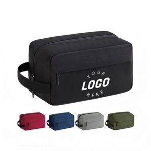 Bolsa de Aseo Multifuncional de Poliéster Resistente al Agua, Personalizada, con Cierre de Cremallera, Impresión Serigráfica, para Hombre, Kit de Viaje - Product Image 1