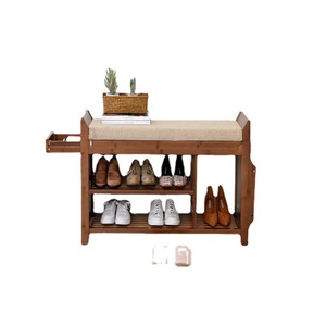 Bamboo Shoe <b>Bench</b> With Cushion 60Cm 80Cm 100Cm Storage For Entryway Scandinavian Style - Product Image 5