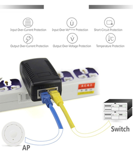 10/100/1000Mbps 12V 24V หัวฉีด POE แบตเตอรี่ขับเคลื่อนหัวฉีดอีเธอร์เน็ตสำหรับเครือข่ายไร้สาย - Product Image 5