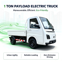 Camion utilitaire électrique compact et flexible, capacité de charge 1T, autonomie 200 km, zéro émission pour la distribution de marchandises en ville