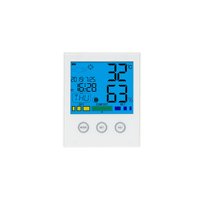Higrometer Digital Dalam Ruangan Layar HD Penuh untuk Ruang Tamu, Ruang Belajar, Asrama, Suhu, Kelembapan, Cuaca, Jam Alarm
