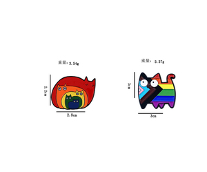 Nouveauté 2026 : Broches en émail et en métal, badges de revers pour vêtements, motifs chat arc-en-ciel, chaton de dessin animé, animal de compagnie, bijoux, cadeaux pour amis - Product Image 2