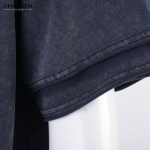 Camiseta AR062 Retro Hip Hop de Gran Tamaño, Estilo Batik Lavado, Manga Corta, Lisa, Marca de Moda Urbana - Product Image 6