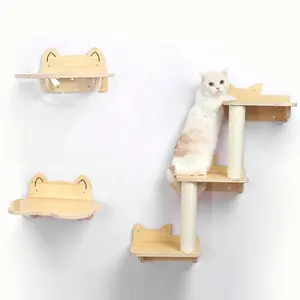 Cat Climb mensole moderne a parete mensola a parete per gatti montata su piattaforma per mobili in legno per gatti