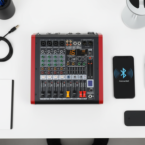 Mixer Amplificato Professionale 2x100W a 4 Canali con 16 Effetti DSP, Console Audio Amplificata per Musica, Mixer Sonoro per Palco/KTV/Chiesa - Product Image 4