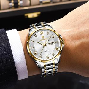 <span class=keywords><strong>Reloj</strong></span> de Pulsera POEDAGAR 883 para Hombre, con Fecha y Semana, Correa de Acero Inoxidable, <span class=keywords><strong>Reloj</strong></span> de Moda Masculino, Resistente al Agua, Luminoso, de Cuarzo - Product Image 2