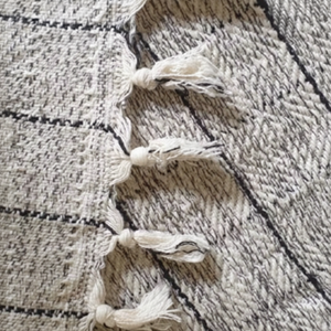 Blanco Negro Checkered Melange 100 por ciento Funda de cama de algodón natural Pike 160x220 cm x 63 87 pulgadas - Product Image 1