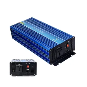 Inverter daya 2000W, gelombang sinus murni 12V DC 220V/110v AC fungsi Solar Inverter & konverter