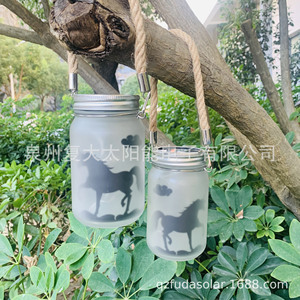 Solar Mason Jar <b>Light</b> Glass Fairy Design <b>LED</b> Outdoor Hanging Garden Lamp IP54 Portable - Product Image 4
