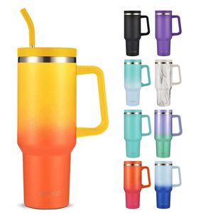 40oz Stainless Steel Tumbler Vacuum Insulated With Handle <b>Straw</b> for Car Large Capacity Double Wall Ice Mac <b>Cup</b> - Product Image 5