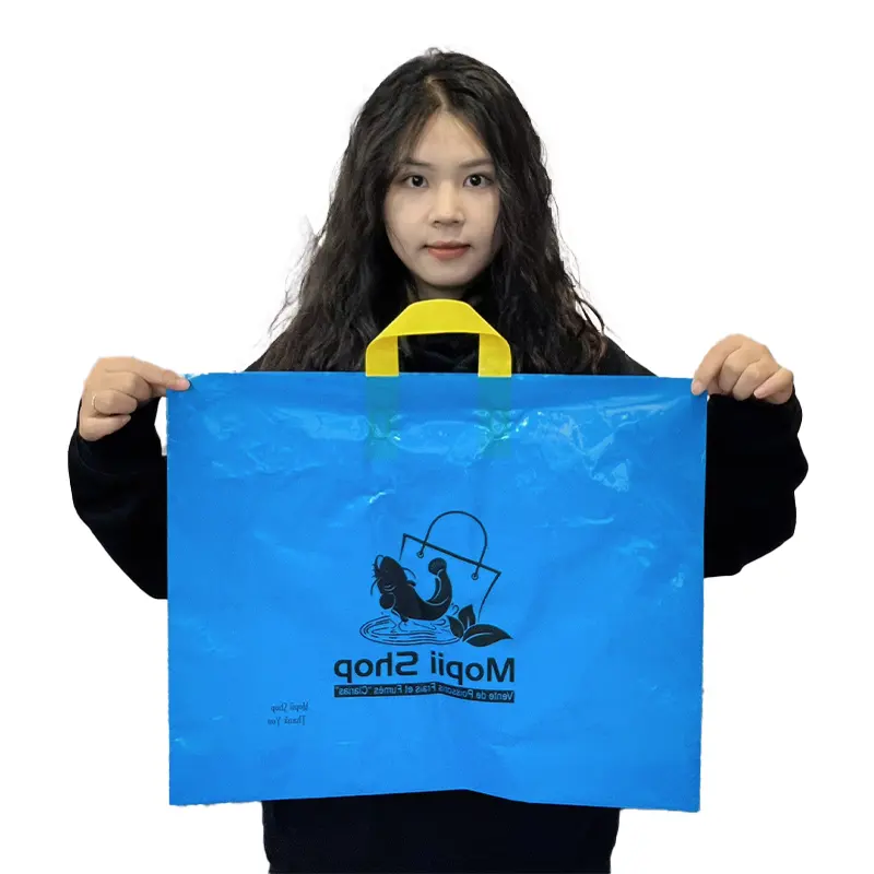 Wholesale Custom Printed PE Plastic Shopping Bag with Die Cut Handle Soft LDPE HDPE PO Material for T-Shirts & Corn