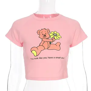 Nieuwe Collectie Fashion Tops Vrouwen Korte Mouw Crop Top Zomer Casual Leuke Vrouwen T-shirt Meisje Nieuwste Ontwerp Tee Shirt