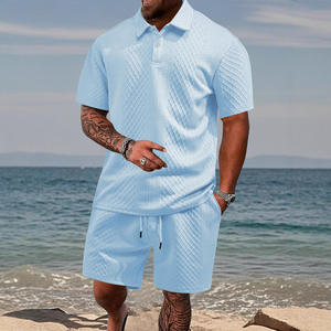 Tute da <span class=keywords><strong>Uomo</strong></span> OEM ODM, <span class=keywords><strong>Completo</strong></span> Casual con Polo Jacquard e Pantaloncini, Set Due Pezzi per <span class=keywords><strong>Uomo</strong></span> - Product Image 2