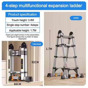 3.4M 4.4m <span class=keywords><strong>5.8M</strong></span> 6.6M Gấp bước thang nhôm kính thiên văn mở rộng xương cá nhôm thang - Product Image 6