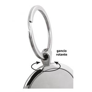 Portachiavi rotondo in metallo da 35 mm con superficie a specchio per chiavi e borsa - Product Image 2