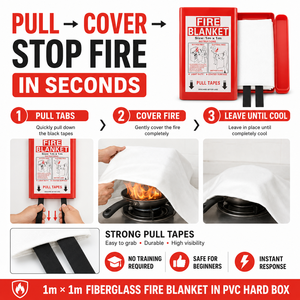 Couverture anti-feu pour <span class=keywords><strong>restaurant</strong></span>, PVC, boîte rigide, fibre de verre, 1*1m, EN1869, sécurité incendie en cuisine, fourniture OEM - Product Image 4