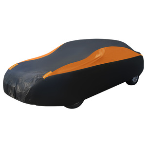 Housse de voiture 190T noir orange, protection intégrale contre l'eau et les UV, pare-soleil toutes saisons, ajustement universel - Product Image 1