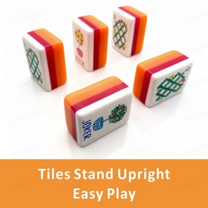 Luxury 4-Layered Anti-fade <b>Set</b> Acrylic American <b>Mahjong</b> Tiles Modern Engraved Light Orange for Singaporean Family Parties Games - Product Image 6