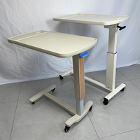 Table de repas pour patients d'hôpital avec plateau en bois rétractable et amovible, solution de mobilier