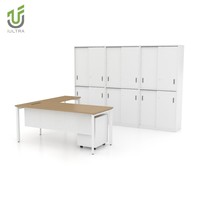 IULTRA Bureau de direction MDF MFC Bois de chêne Simple, Design minimaliste moderne, Table de bureau de gestionnaire Grande