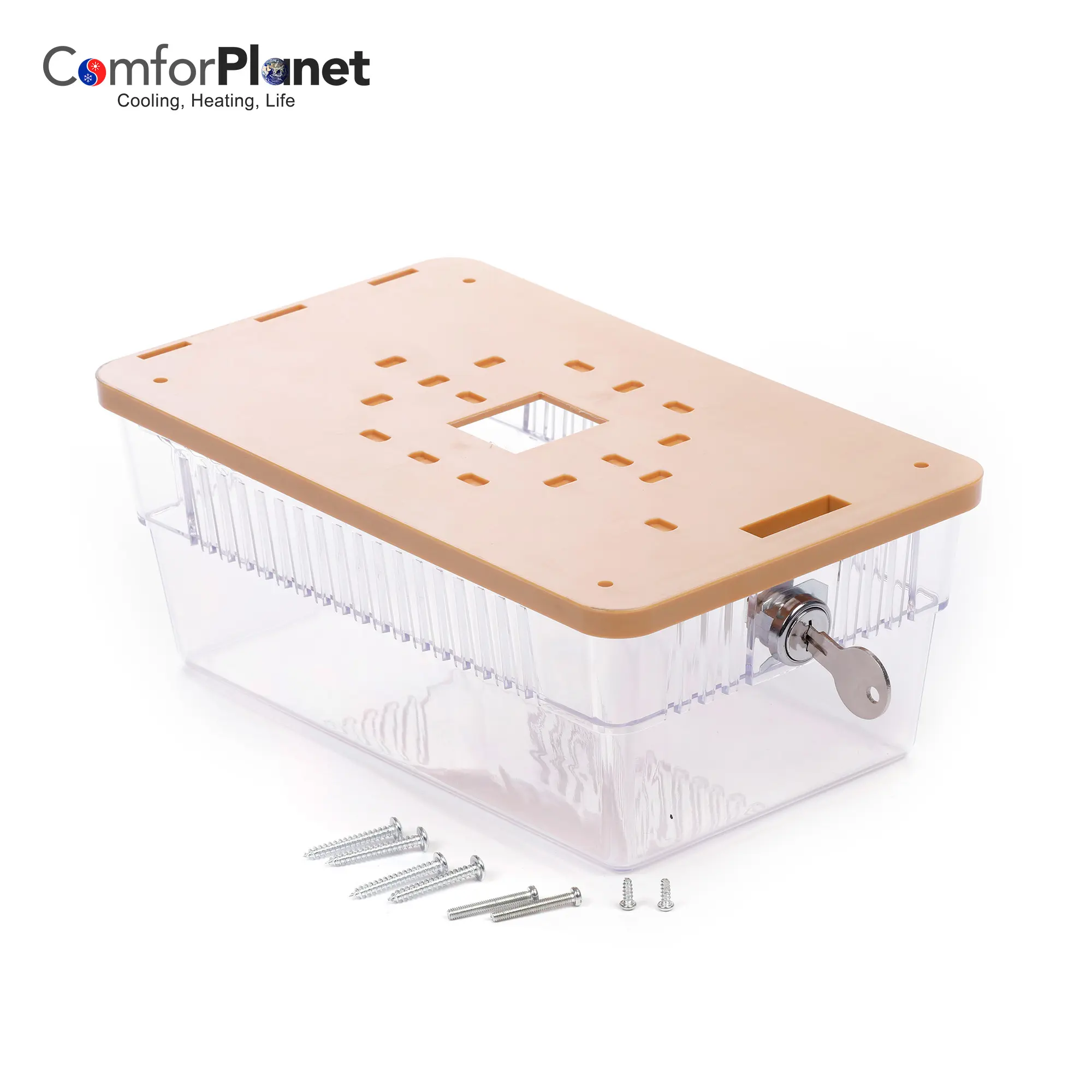 HVAC Factory Price Universal Plastic Thermostat Guard Box with Lock and Key for Air Conditioning