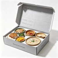 Boîte en carton ondulé écologique à fermeture auto-adhésive, emballage recyclable pour kit repas d'entreprise