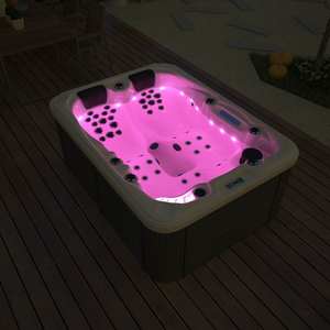 Moderno Spa de Natación de 1.8m para 3 Personas, Jacuzzi Exterior de Acrílico con Luces LED, Piscina de Hidromasaje Cuadrada, Sistema Balboa Chino para Hoteles - Product Image 5