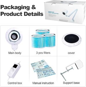 4 Blanc's 2-in-1 Manicure Tables High-Power Strong Suction Nail Vacuum Cleaner Shadowless Lamp Dust Collector for Beauty Salons - Product Image 4