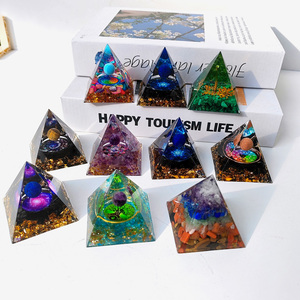 5Cm 6Cm Bán Buôn Nhựa Năng Lượng Orgonite Kim Tự Tháp Pha Lê Sphere Orgone Kim Tự Tháp Cho Trang Trí Nội Thất - Product Image 4